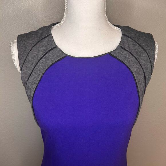 Diane von Furstenberg purple and gray colorblock sheath  Hallie dress size 6 - Picture 2 of 8